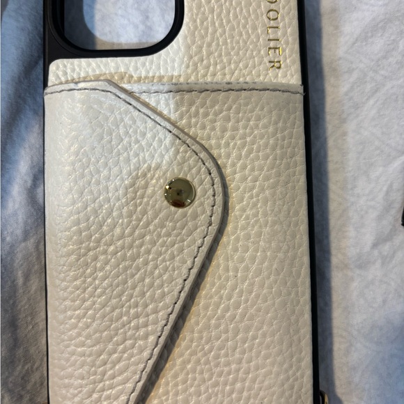 Bandolier Cream Crossbody Phone Case Set with Red Stripe - Picture 4 of 8